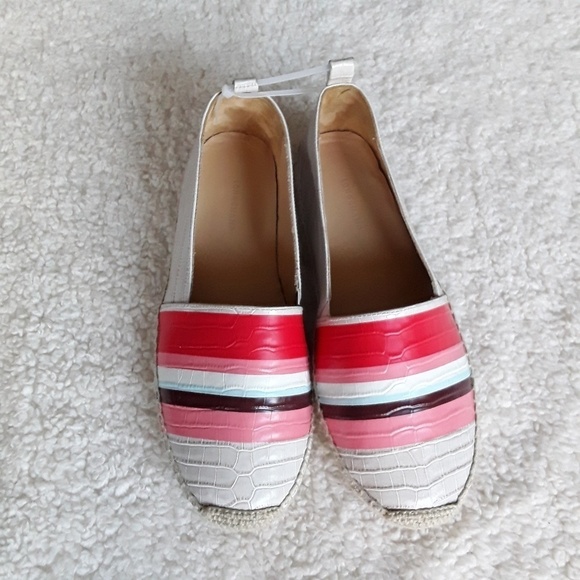 🆕 Longchamp | NWT Striped Leather Espadrilles 40 - Picture 1 of 4